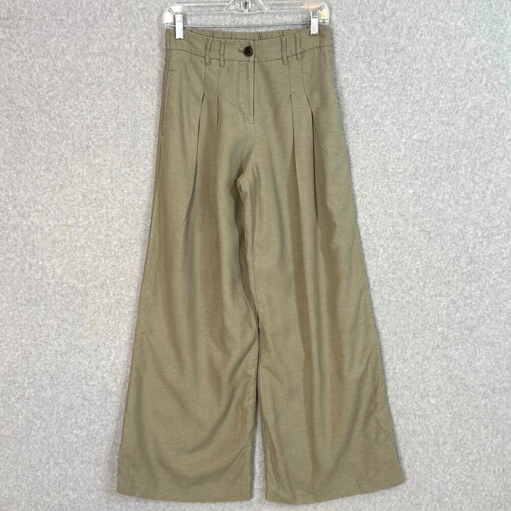 Nine West Wide Leg Pleated Trouser Pants Size S Minimalist Business Chic Brunch